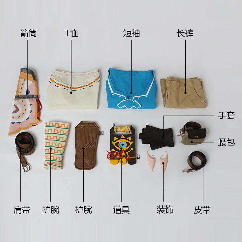 Zelda Link Blue Outfit Cosplay Costume