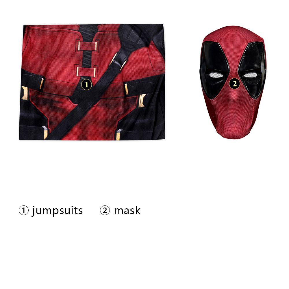 Deadpool 3 Wade Wilson Jumpsuit Halloween Cosplay Costume Bodysuit Mask