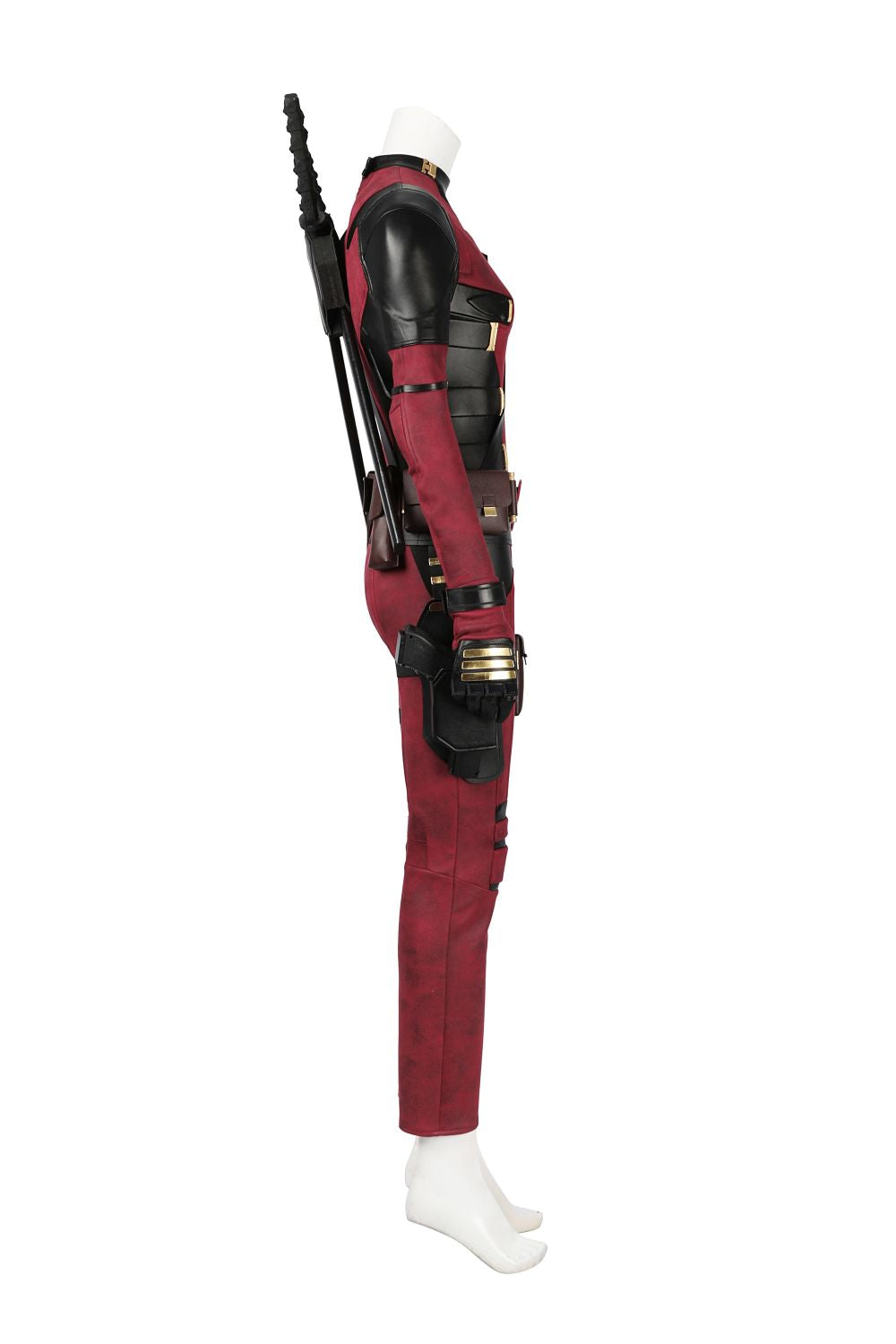 Female Deadpool 3 Wade Wilson Suede Outfit Cosplay Costume Without Weapons