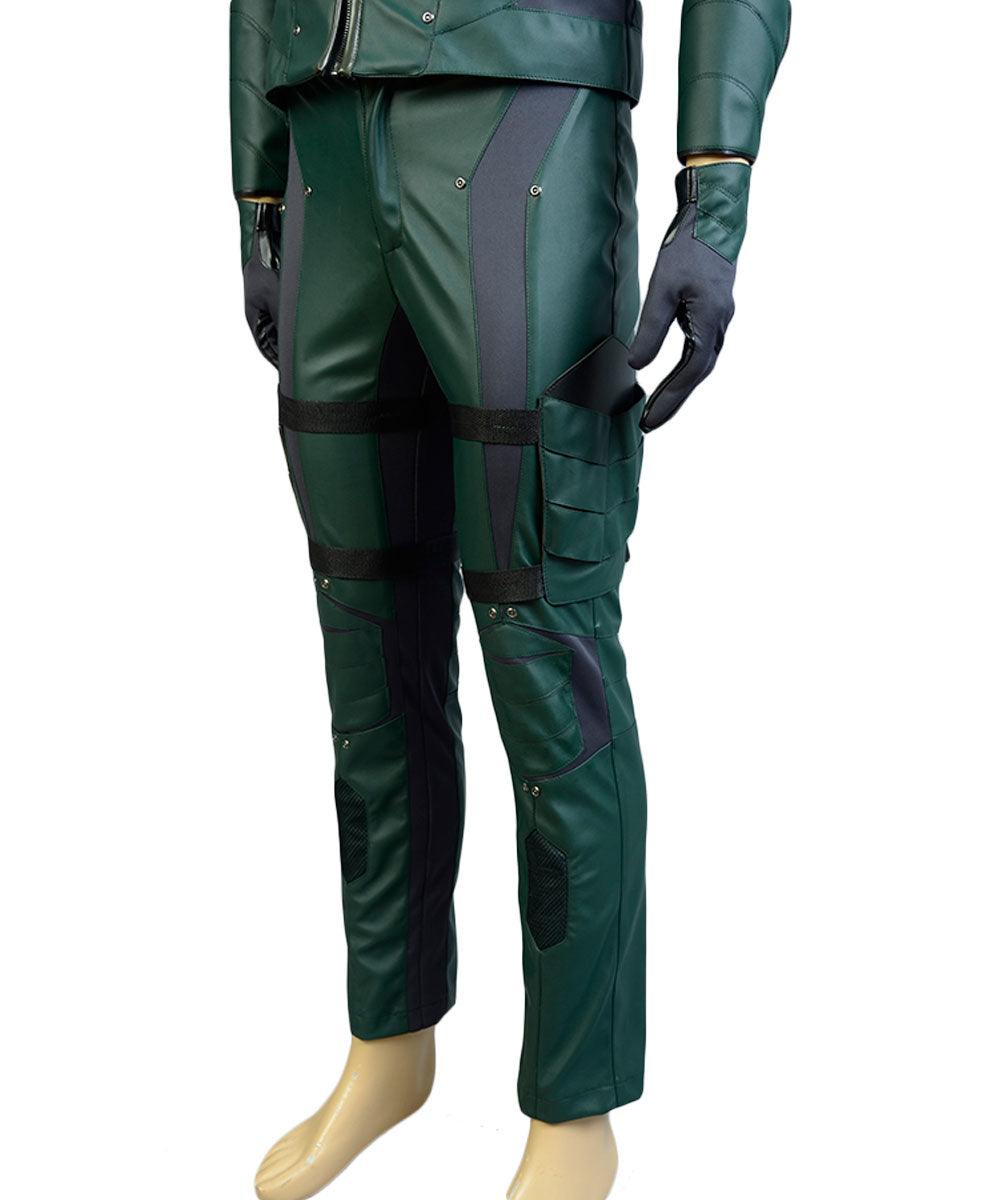 Green Arrow Season 4 S4 Oliver Leather Outfit Halloween Carnival Cosplay Costume Suit No Quiver - CrazeCosplay