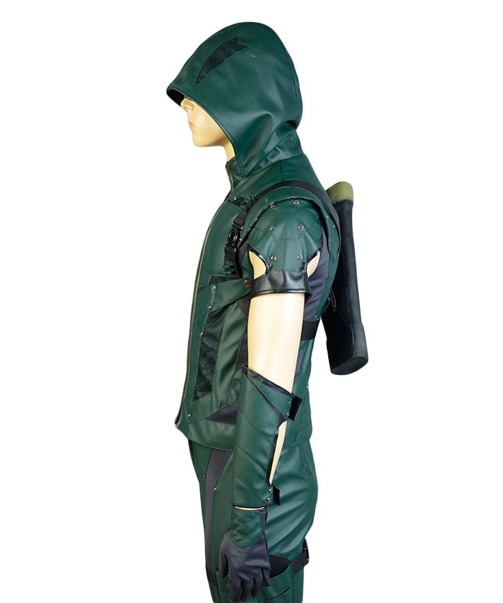 Green Arrow Season 4 S4 Oliver Leather Outfit Halloween Carnival Cosplay Costume Suit No Quiver - CrazeCosplay