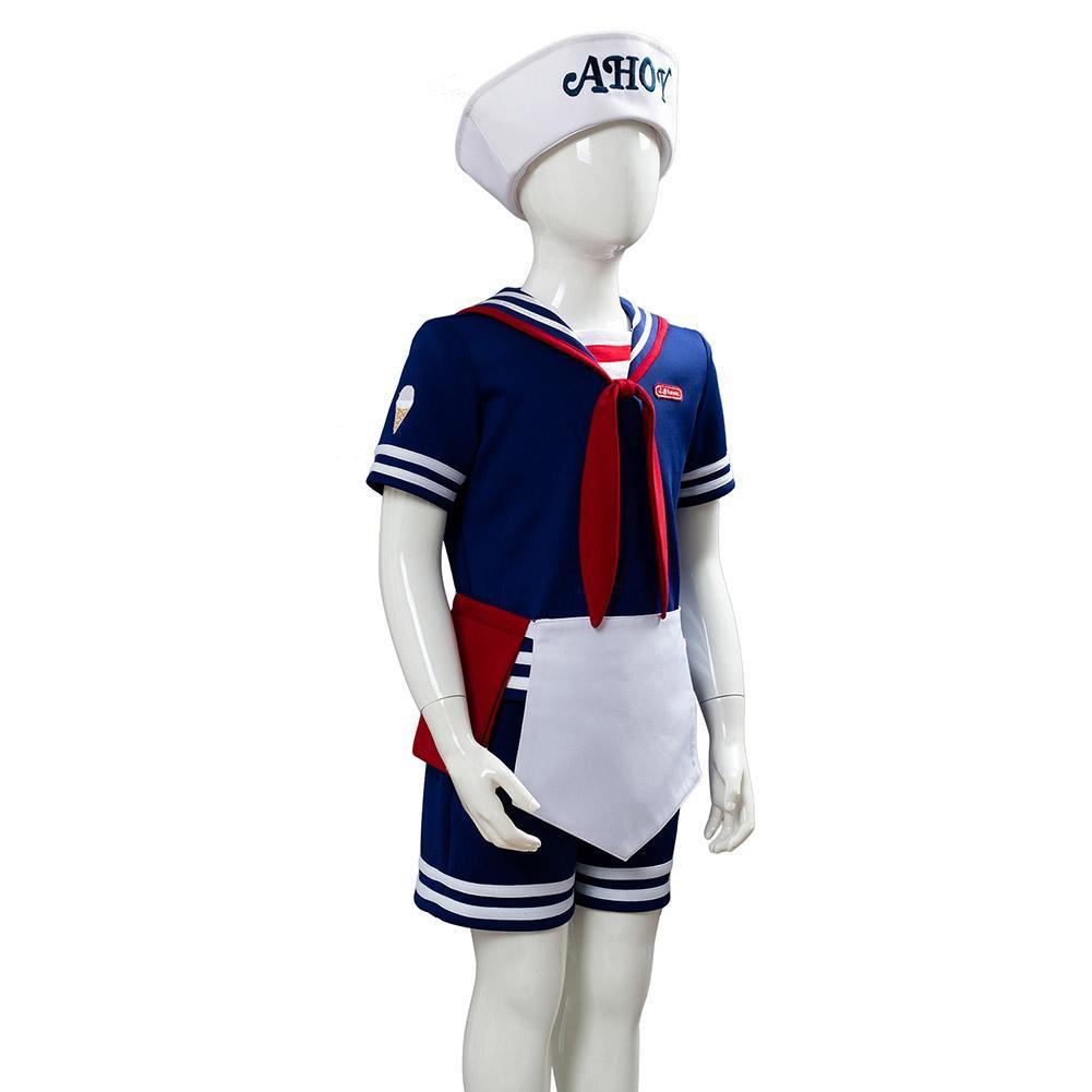 Stranger Things 3 Scoops Ahoy Steve Harrington Cosplay Costume For Kid - CrazeCosplay