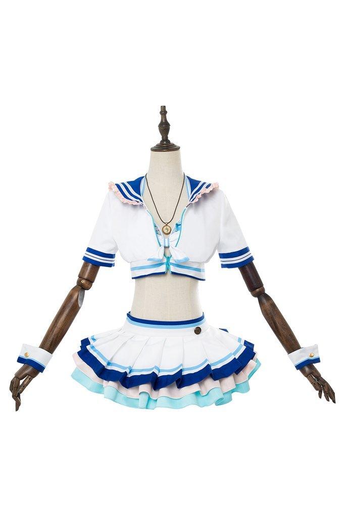 Love Live Sunshine Chika Takami Gs Magazine Sailor Suit Swimsuit Cosplay Costume - CrazeCosplay