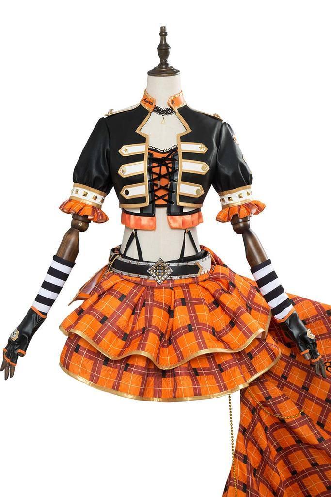 Love Live Sunshine Chika Takami Aqours Punk Rock Dress Outfit Cosplay Costume - CrazeCosplay