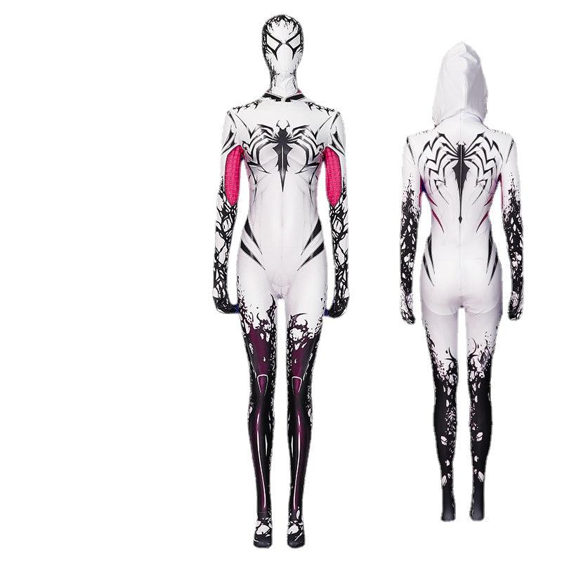 Ghost Spiderman Costume Gwen Halloween Suit for Women Adults - CrazeCosplay