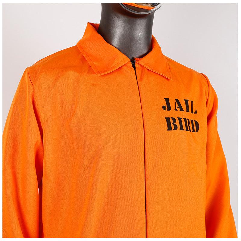 Orange Jail Jumpsuit Costume Prisoner Halloween Cosplay for Adults - CrazeCosplay