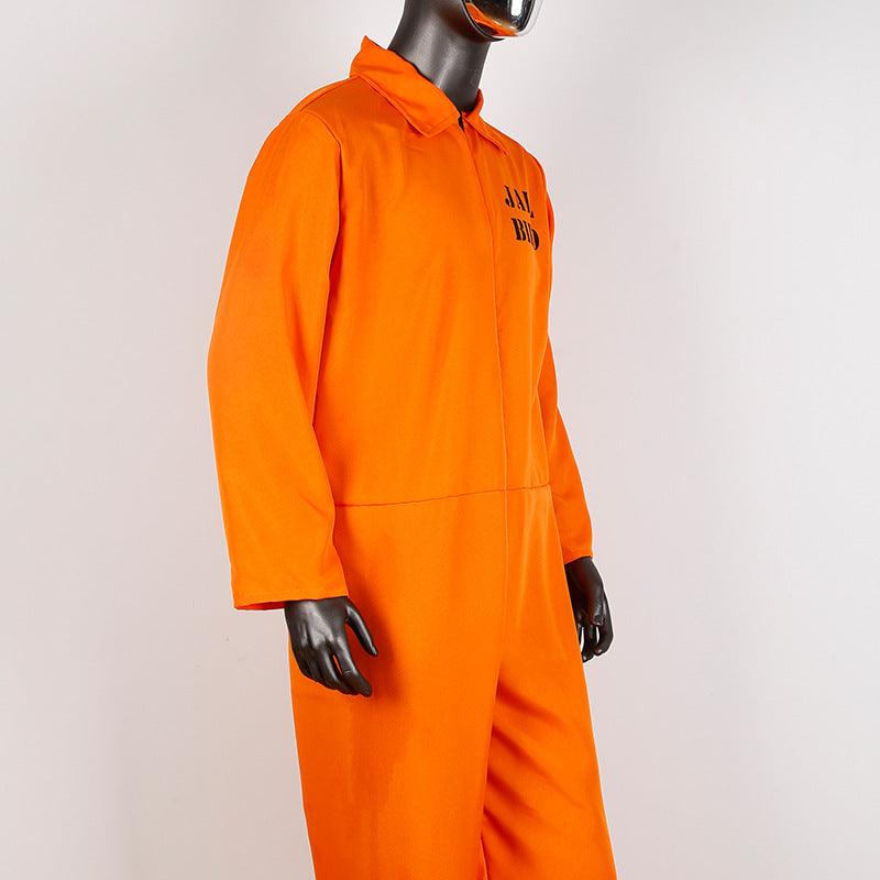 Orange Jail Jumpsuit Costume Prisoner Halloween Cosplay for Adults - CrazeCosplay