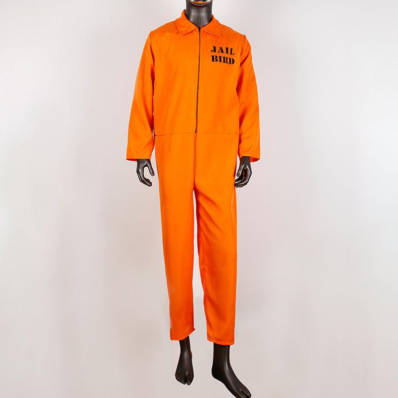 Orange Jail Jumpsuit Costume Prisoner Halloween Cosplay for Adults - CrazeCosplay