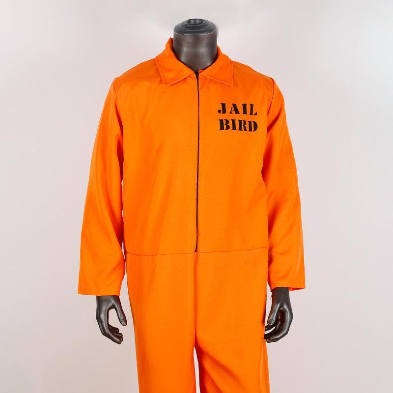 Orange Jail Jumpsuit Costume Prisoner Halloween Cosplay for Adults - CrazeCosplay