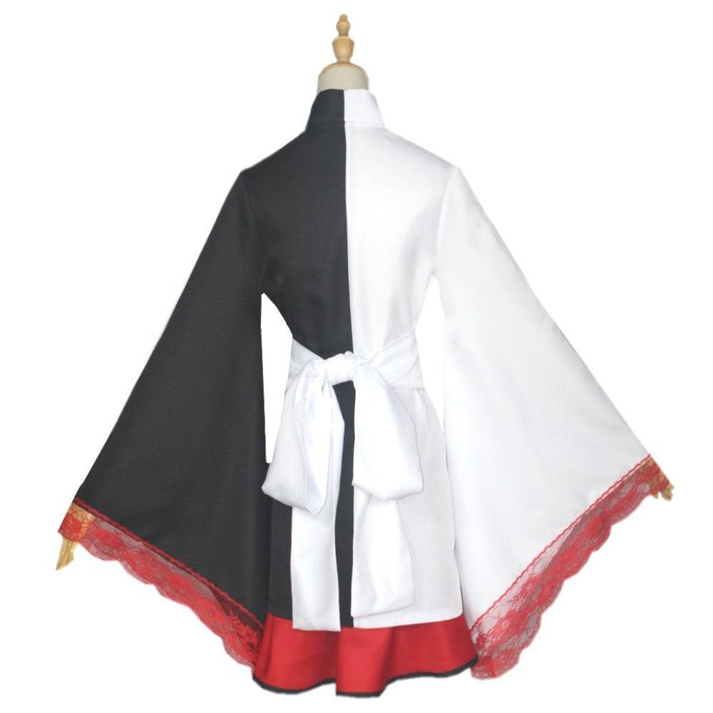 Danganronpa Monokuma Kimono Halloween Costume Black White Bear Dress