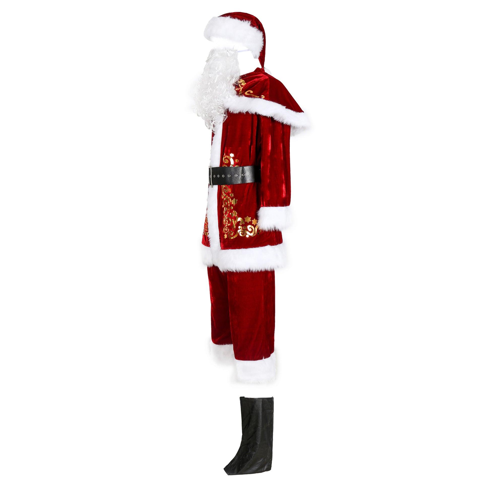 Adult Santa Claus Father Christmas Costume Suit Plus Size Outfit - CrazeCosplay