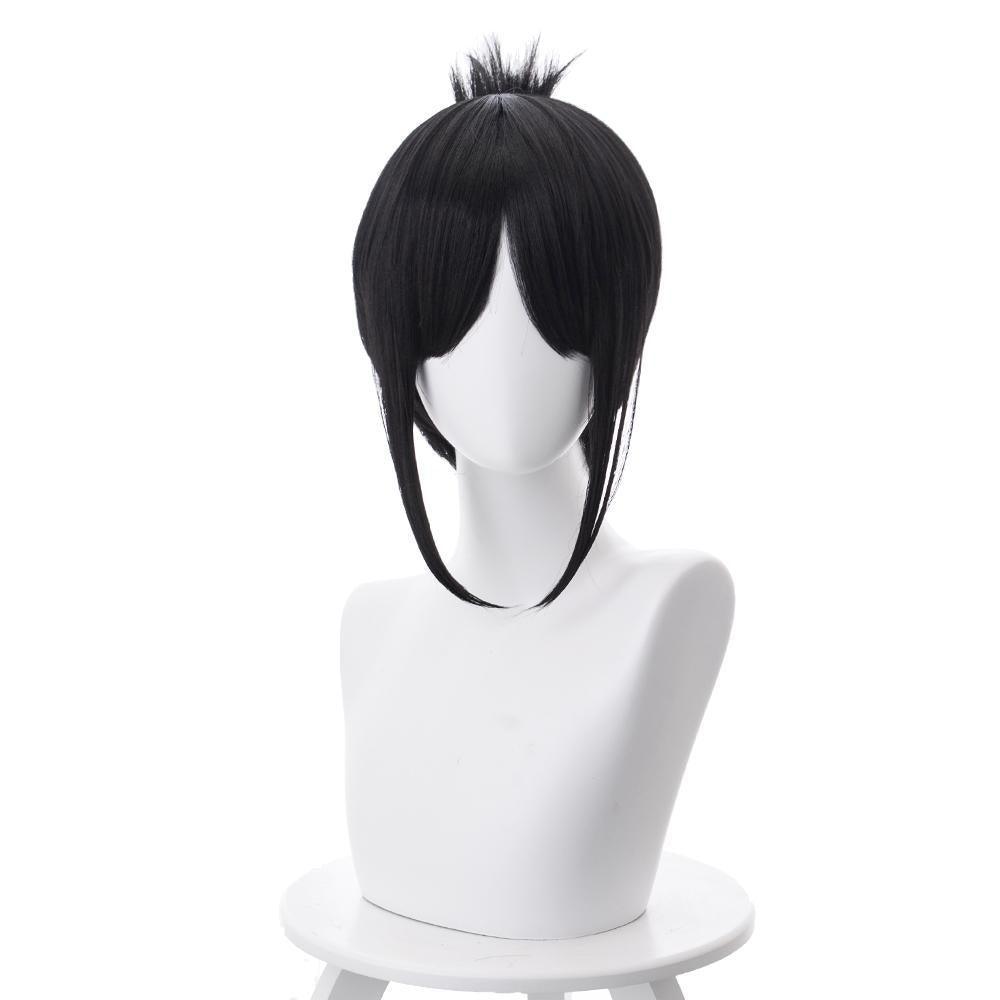 Kaguya Sama Love Is War Shinomiya Kaguya Short Black Bun Wig - CrazeCosplay