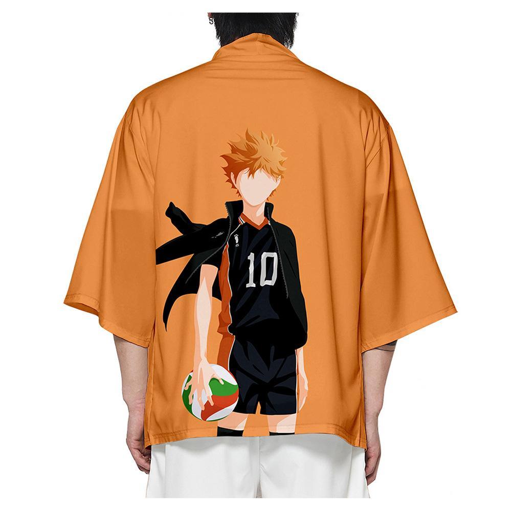 Unisex Haikyuu!! Kimono Coat Hinata Shoyo Cosplay Costumes Halloween Costume Cloak - CrazeCosplay