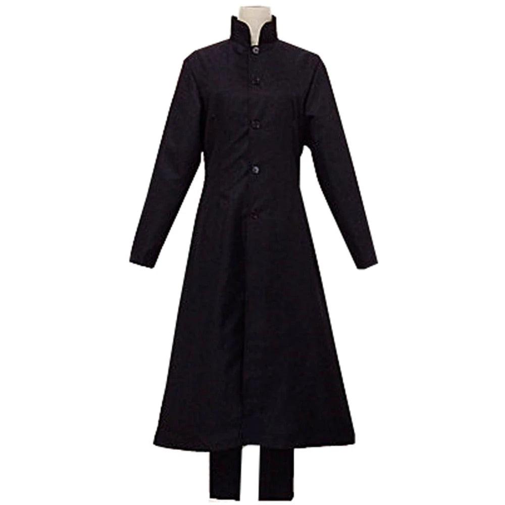 Matrix Neo Trench Coat Costume Black Wool