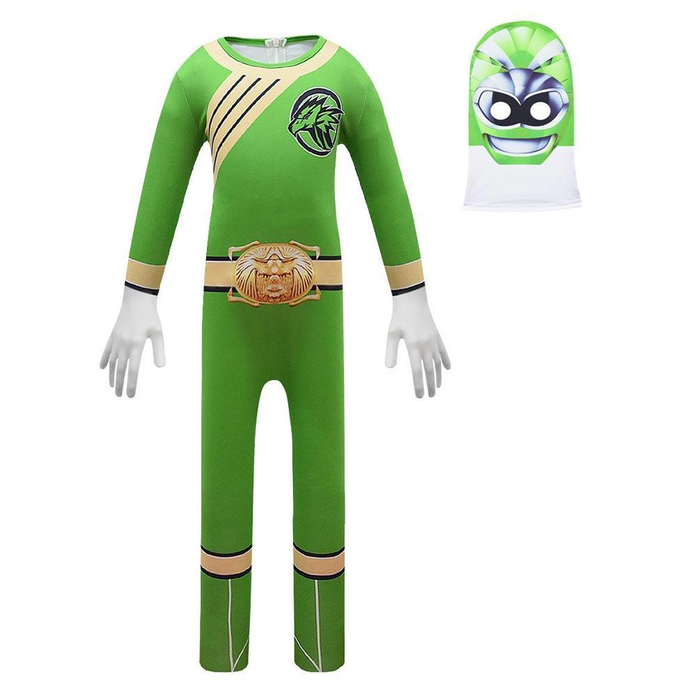 Kids Hyakujuu Sentai Gaoranger Gao Green Cosplay Zentai Suit Halloween Costume Children Jumpsuit Bodysuit Outfits - CrazeCosplay