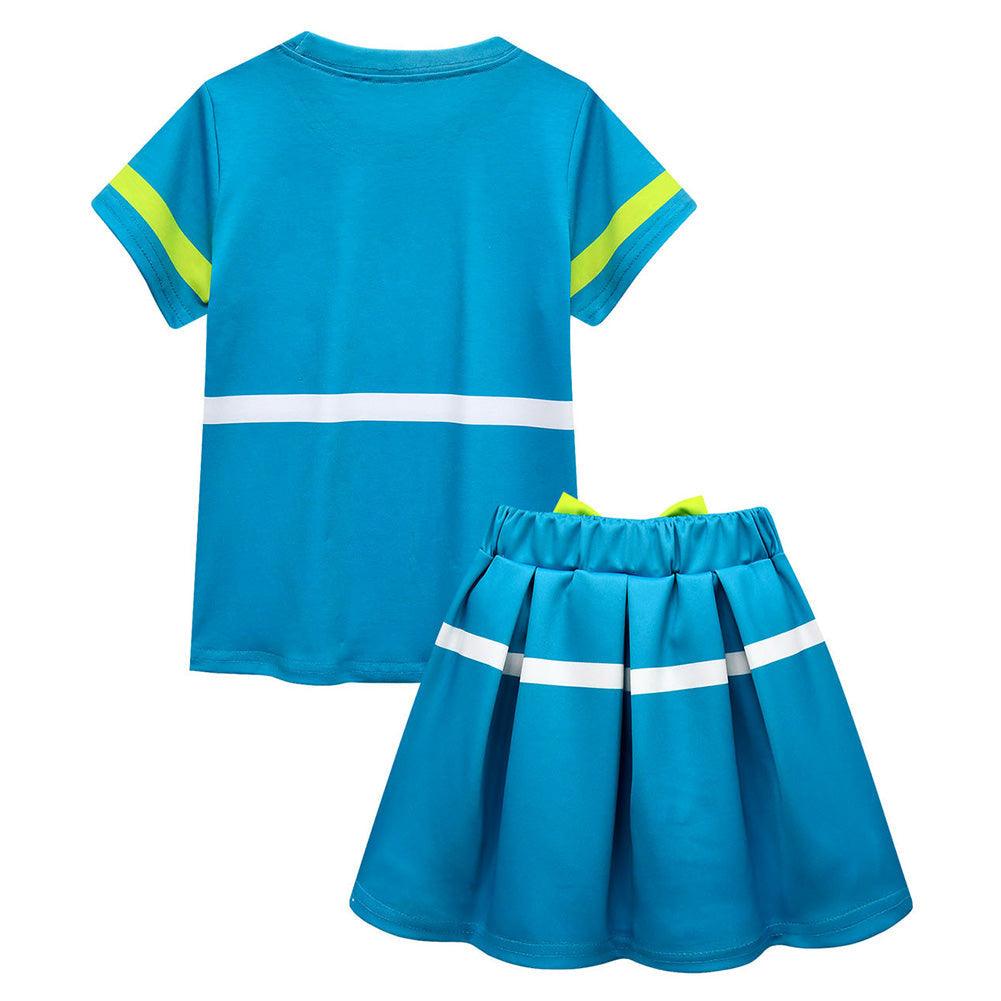 Kids Girls Stranger Things Season 4 T-shirt Dress Set Max Mayfield Cosplay Costume Fancy Dress Outfit Set - CrazeCosplay