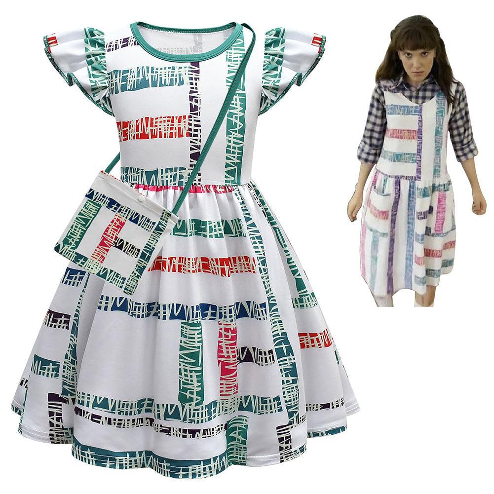 Kids Girls Stranger Things Season 4 Fly Sleeve Casual Dress Eleven 11 Cosplay Party Dress Baby Girls Summer Clothes - CrazeCosplay