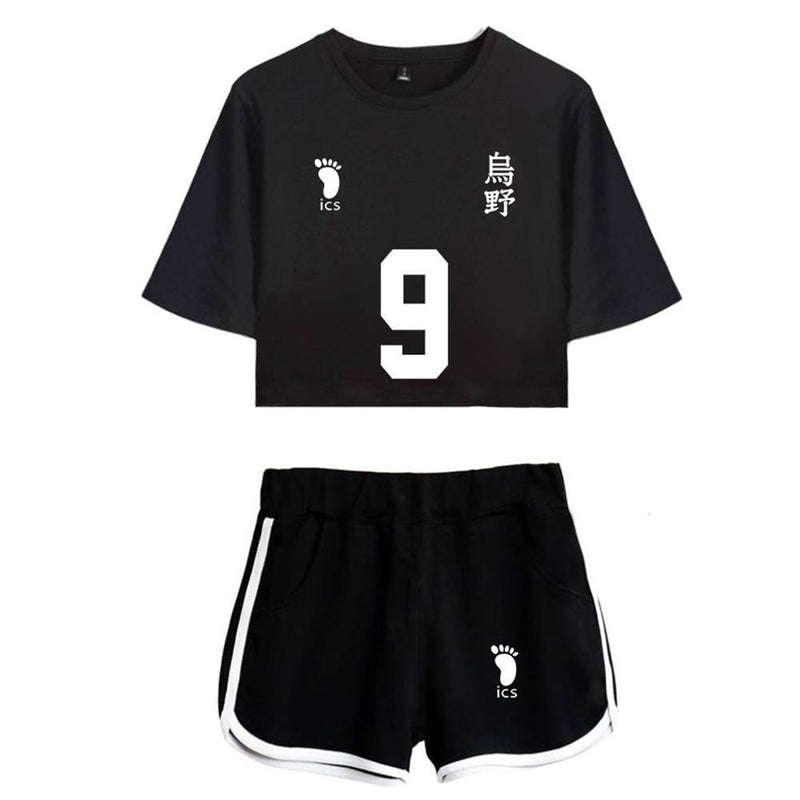 Women Haikyuu!! Karasuno High School Kageyama Tobio Cosplay Crop Top