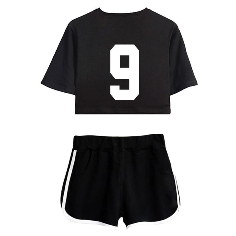 Karasuno High School Kageyama Tobio Cosplay Crop Top & Shorts Set