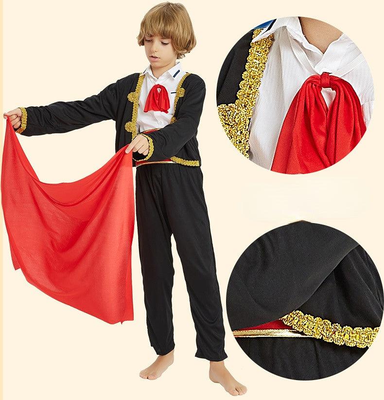 Spanish Bull Fighter Costume Spanish Toreador Cosplay Ouffits for Kid Boys - CrazeCosplay