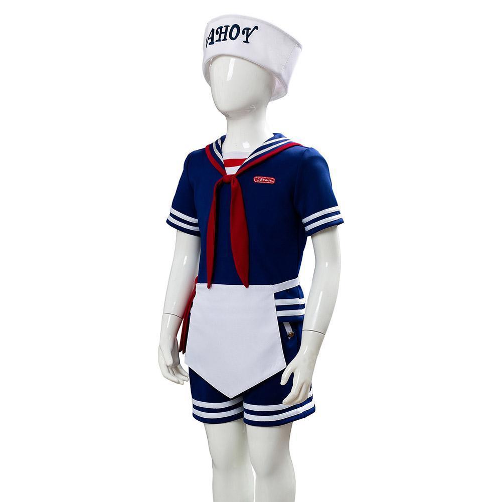 Stranger Things 3 Scoops Ahoy Steve Harrington Cosplay Costume For Kid - CrazeCosplay