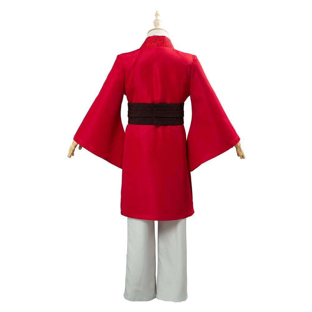 Movie Mulan Princess Hua Mulan Red Fancy Dress Chinese Han Fu Kids Children Halloween Carnival Outfit Cosplay Costume - CrazeCosplay