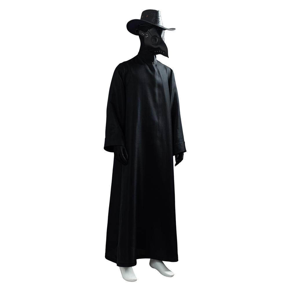 Plague Doctor Bird Beak Mask Steampunk Long Robe Outfit Halloween Cosplay Costume - CrazeCosplay