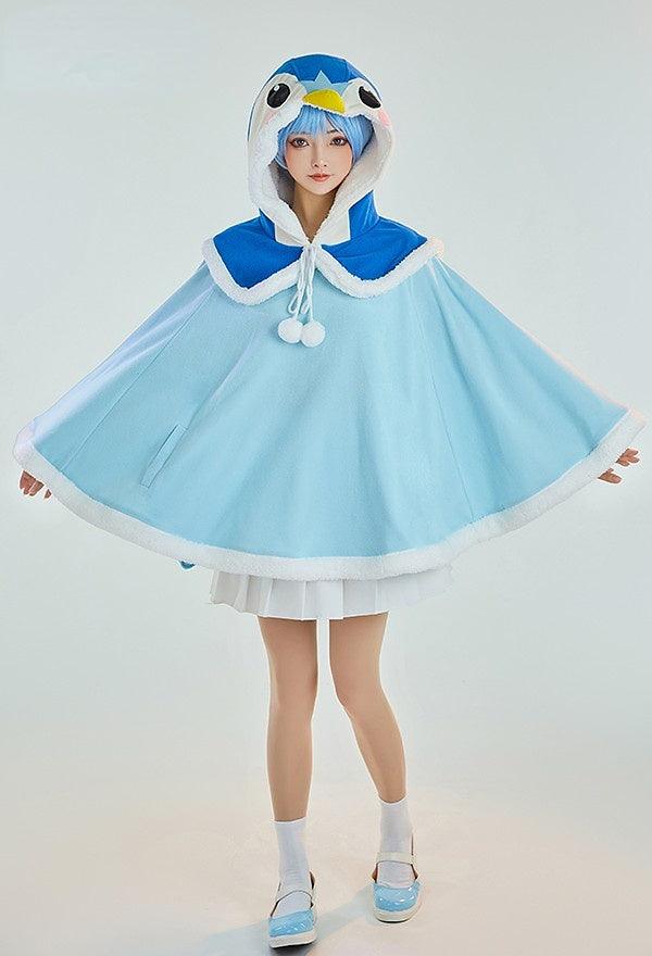 Piplup Costume Pokémon Cosplay Halloween Cloak Outfit for Womens - CrazeCosplay