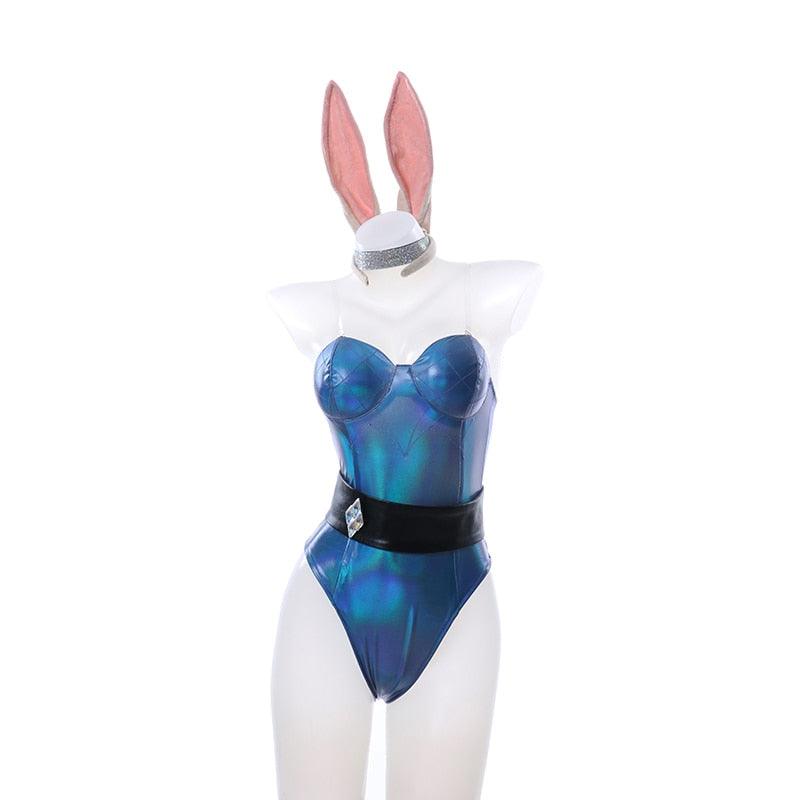 Ahri Cosplay wig Costume LOL KDA Bunny Girl Sexy Girls Dress Jumpsuits Party Halloween Costumes Anime Figure Cosplay New Set corset - CrazeCosplay