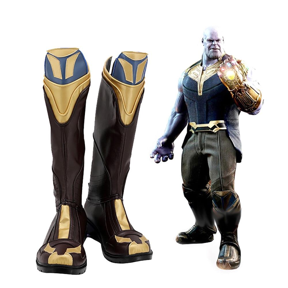 Avengers 3 Thanos Cosplay Boots Leather Shoes Halloween Carnival Brown Boots For Adults and Kids - CrazeCosplay