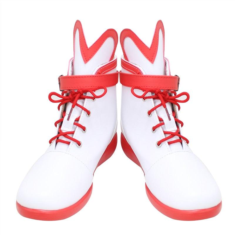 Brdwn Kizuna AI Womens AI Channel 3rd Anniversary Chinese style Cosplay Custom Flat Shoes Short Boots - CrazeCosplay