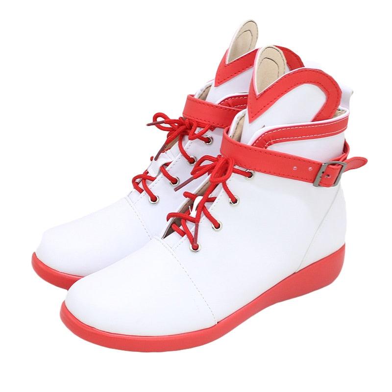 Brdwn Kizuna AI Womens AI Channel 3rd Anniversary Chinese style Cosplay Custom Flat Shoes Short Boots - CrazeCosplay