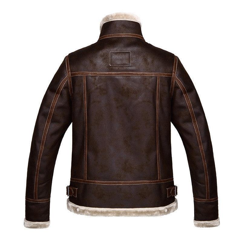 Leon Scott Kennedy Jackets Thick Coat Leather Velvet Winter Top Boys Faux Leather Coat Adult Men Suit Cosplay Costumes - CrazeCosplay