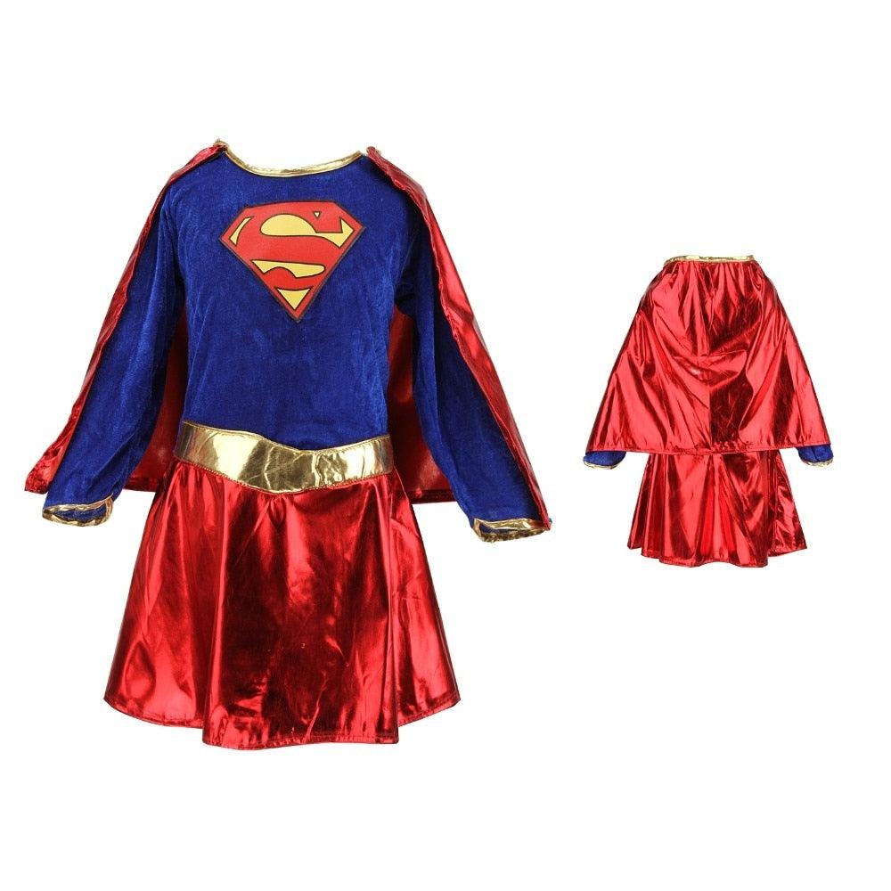 Kids Child Girls Costume Fancy Dress Supergirl Comic Book Party Outfit supergirl costume for girls kids toddler tesco asda - CrazeCosplay