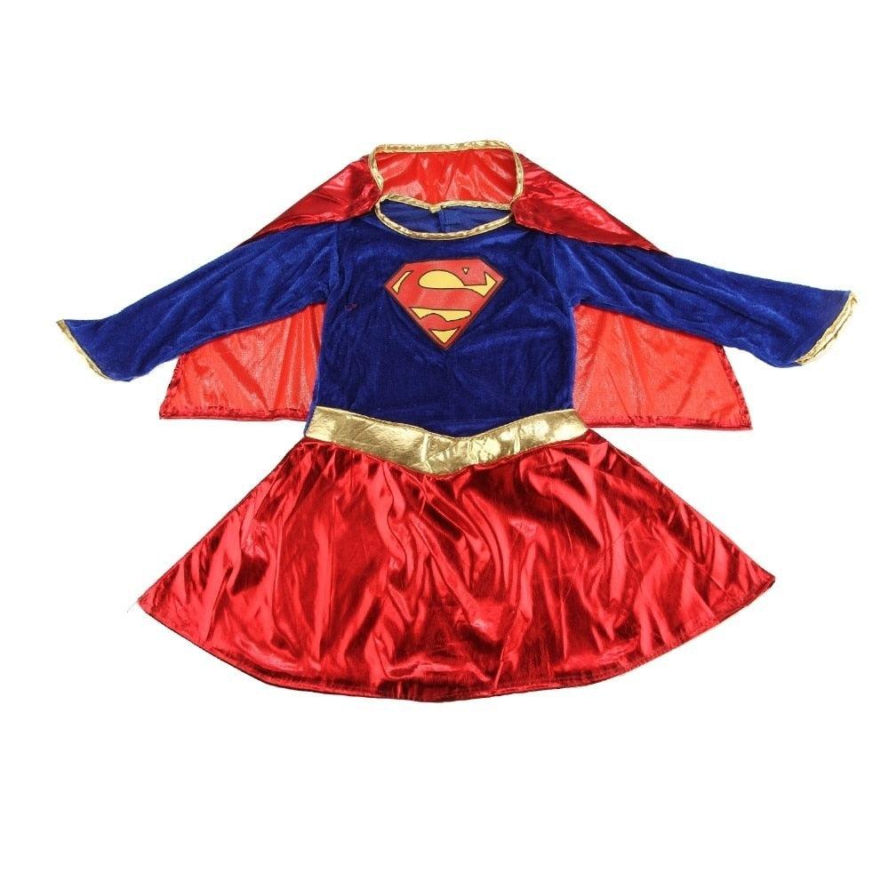 Kids Child Girls Costume Fancy Dress Supergirl Comic Book Party Outfit supergirl costume for girls kids toddler tesco asda - CrazeCosplay