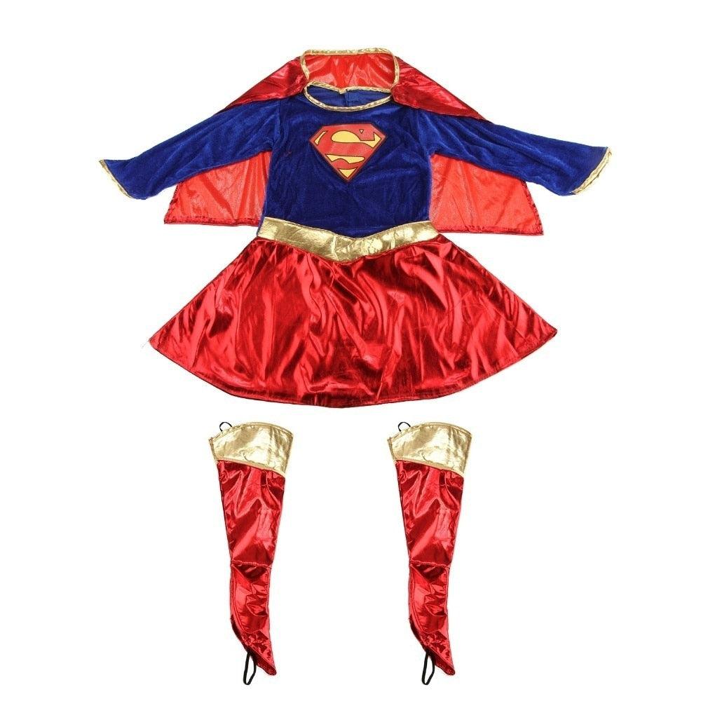 Kids Child Girls Costume Fancy Dress Supergirl Comic Book Party Outfit supergirl costume for girls kids toddler tesco asda - CrazeCosplay