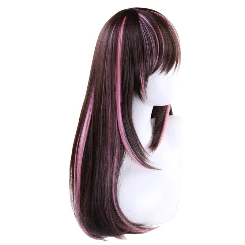 Kizuna AI Cosplay Wig Anime Youtuber A.I.Channel 60cm Straight Long Heat Resistant Synthetic Hair Wigs For Women + Wig Cap - CrazeCosplay