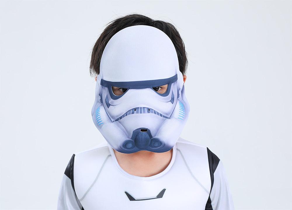 Kids White Stormtrooper Costume SW Stormtrooper Halloween Cosplay Jumpsuit