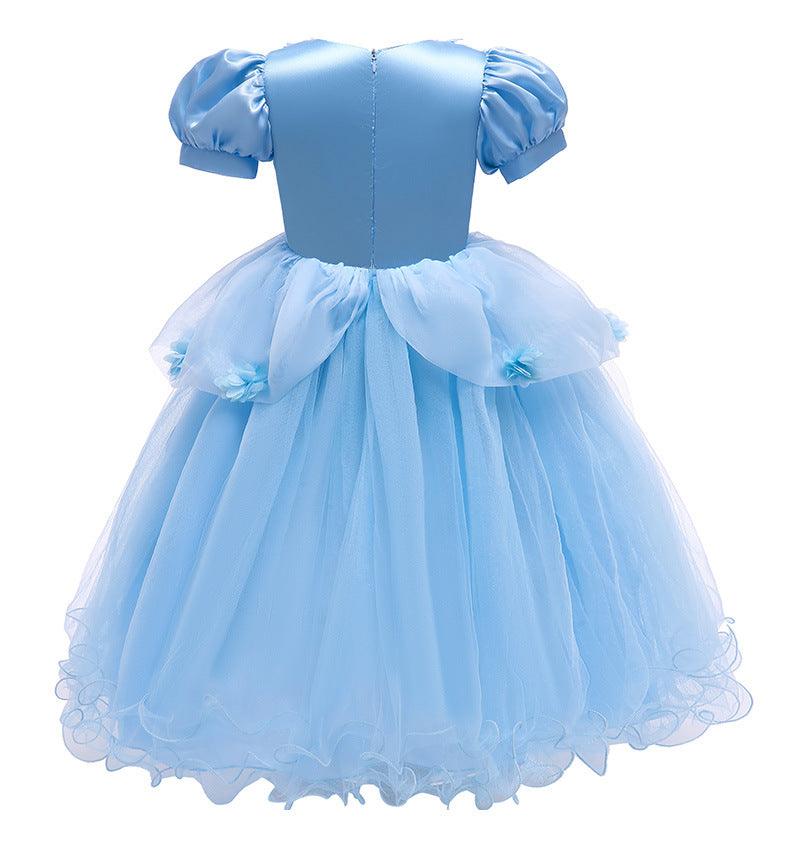 Cinderella Princess skirt children's short sleeve shawl skirt children's Birthday wedding dress cos evening dress Christmas