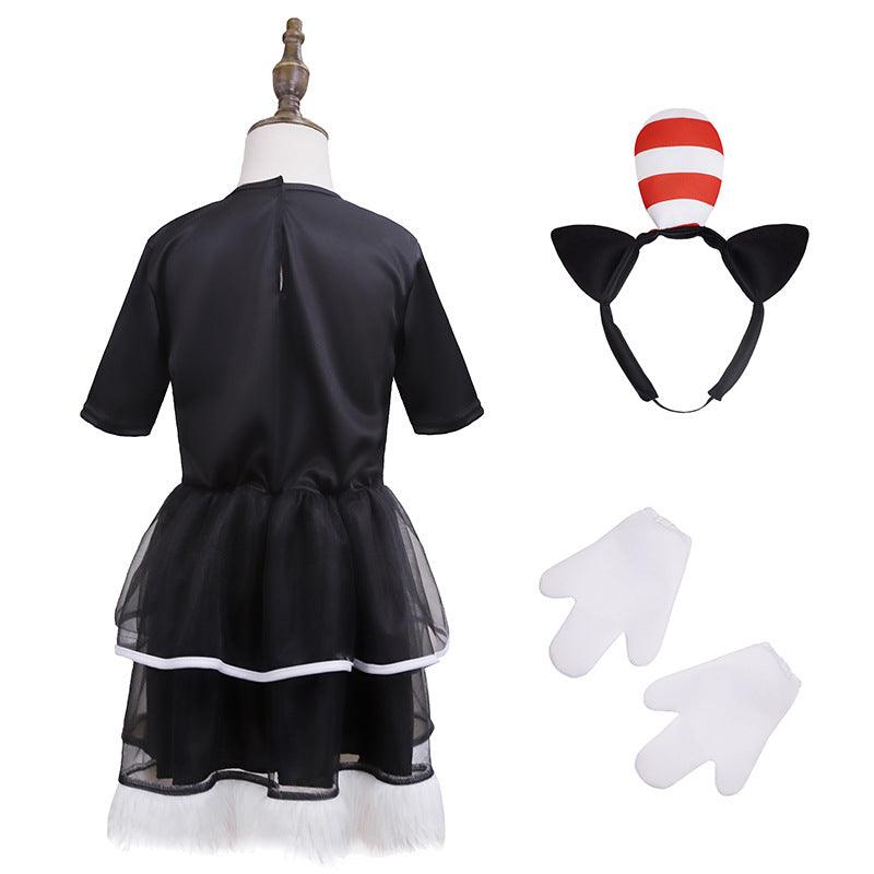 Dr Seuss Cat In The Hat Girl Costume Halloween Cosplay for Kids - CrazeCosplay