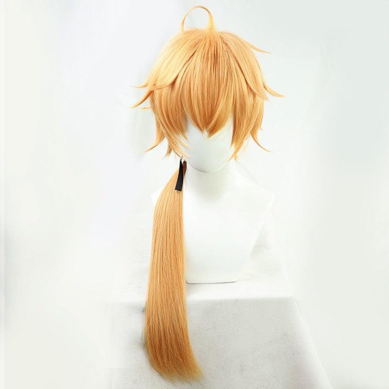 Genshin Impact Thoma Yellow Long Cosplay Wig - CrazeCosplay