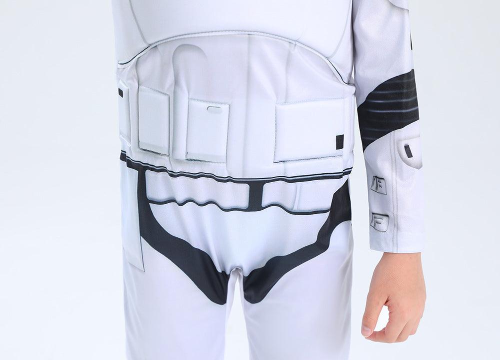 Kids White Stormtrooper Costume SW Stormtrooper Halloween Cosplay Jumpsuit