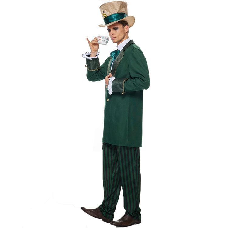 Classic Mad Hatter Green Costume Original Mad Hatter Halloween Cosplay Suit