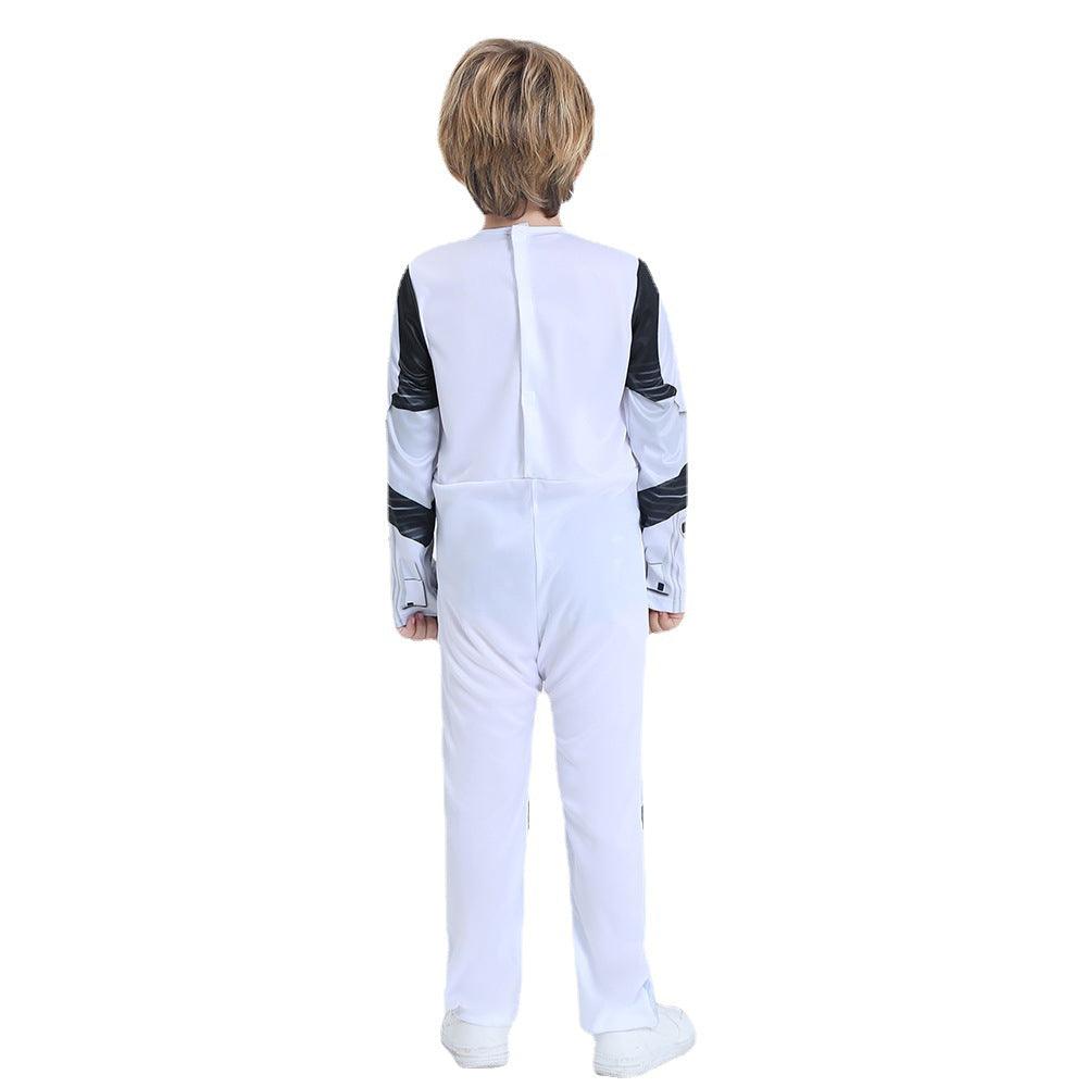 Kids White Stormtrooper Costume SW Stormtrooper Halloween Cosplay Jumpsuit