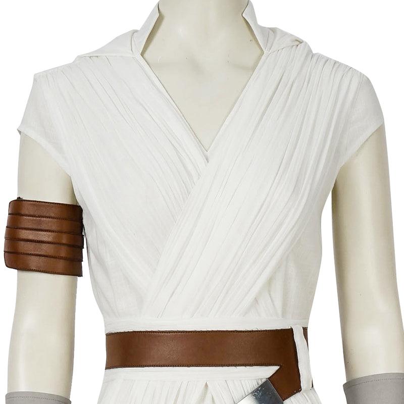 SW 9 The Rise of Skywalker Jedi Rey White Outfit Cosplay Costume