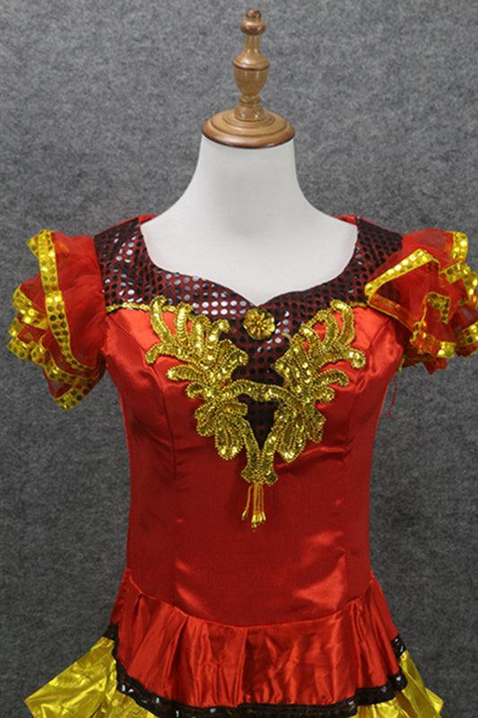 Spain Flamenco Dress Spanish Dance Costume Halloween Cosplay Outfits for Female - CrazeCosplay