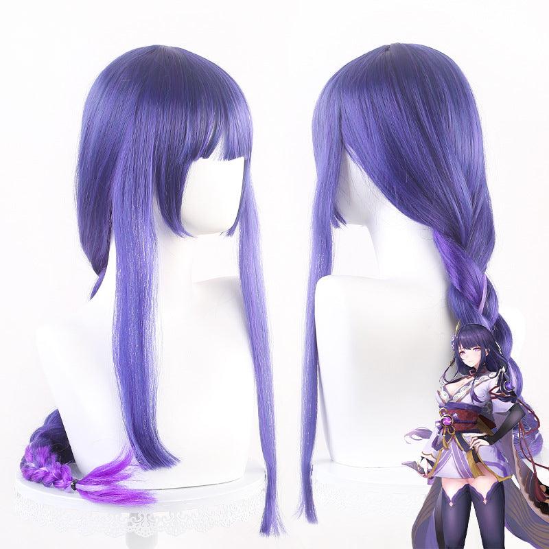 Genshin Impact Raiden Shogun Purple Cosplay Wig - CrazeCosplay