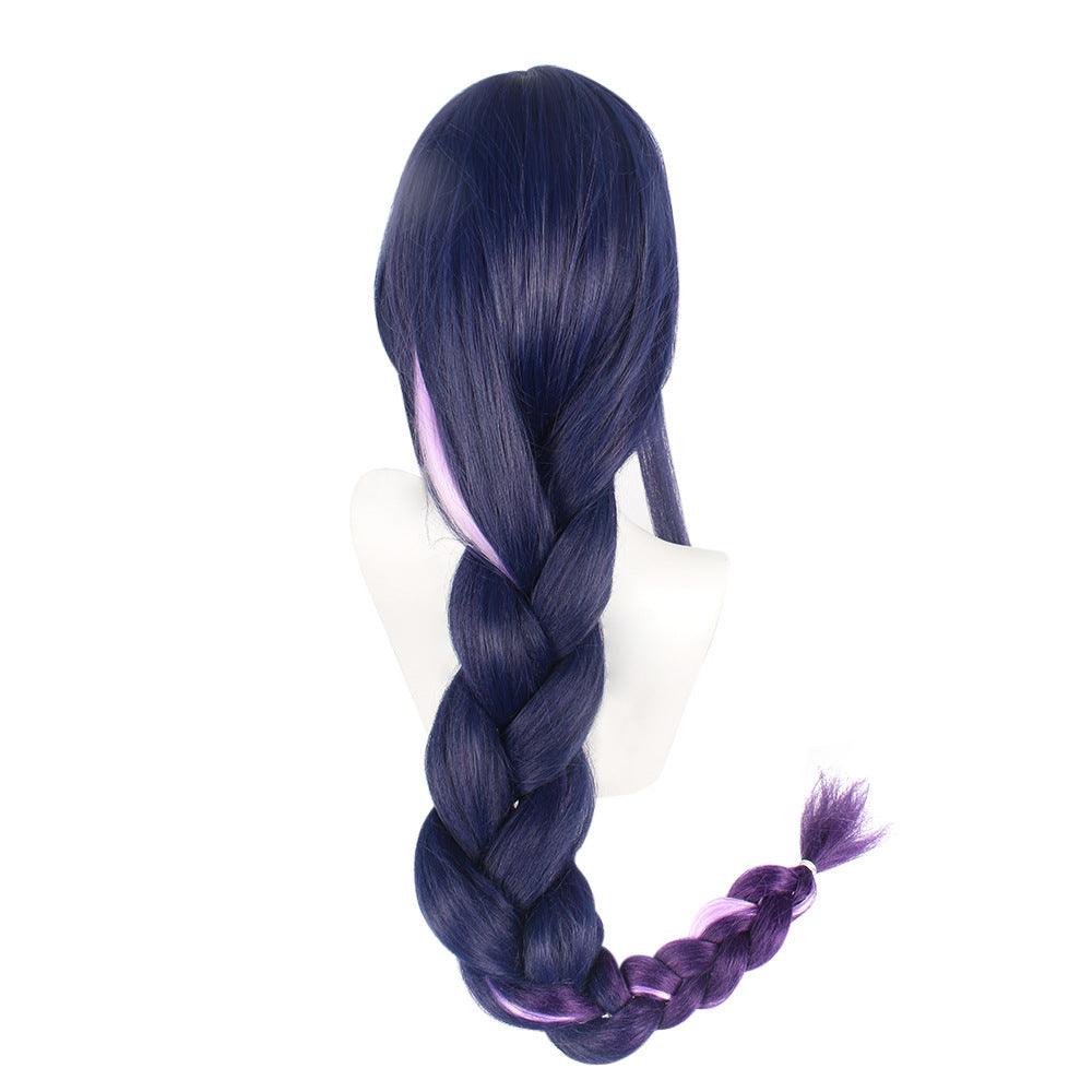 Genshin Impact Raiden Shogun Cosplay Wig Purple Gradient Long Braid Bangs Hair - CrazeCosplay