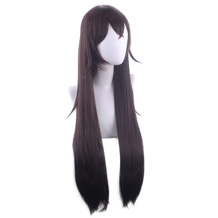 Genshin Impact Amber Cosplay Wig Dark Brown Long Straight Hair - CrazeCosplay