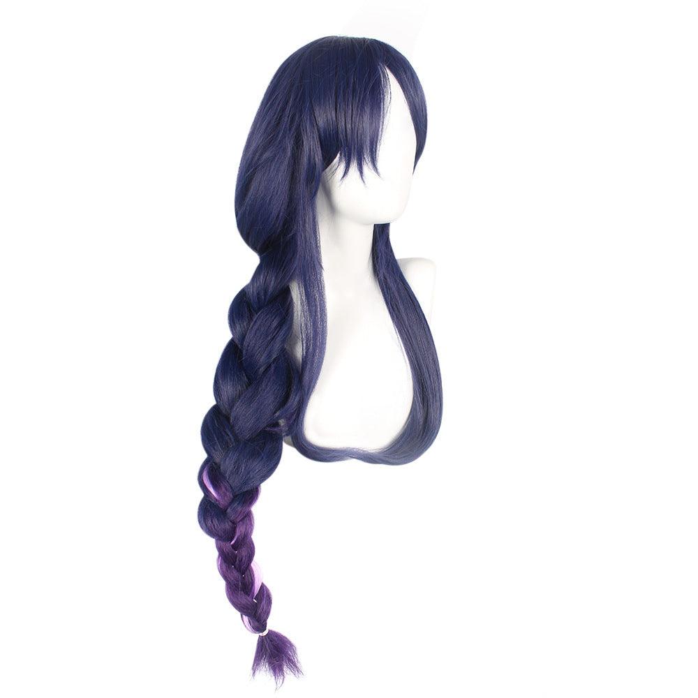 Genshin Impact Raiden Shogun Cosplay Wig Purple Gradient Long Braid Bangs Hair - CrazeCosplay